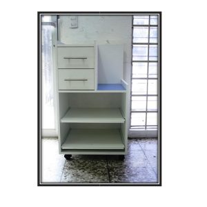 Mueble dental con 2 bandejas (con rodos)